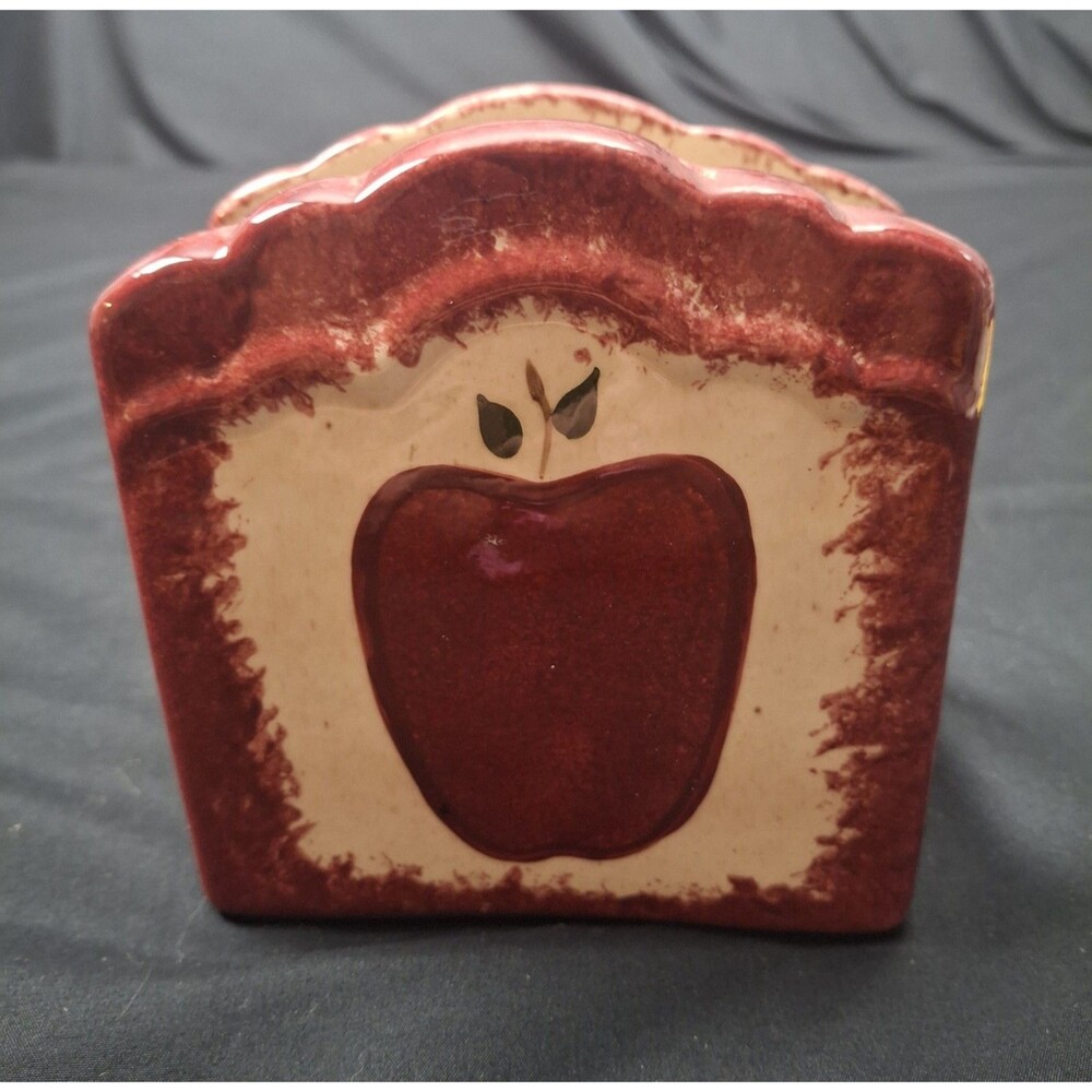 Ceramic Napkin Holder Tableware Farm Country Harvest Cottage Core Apples